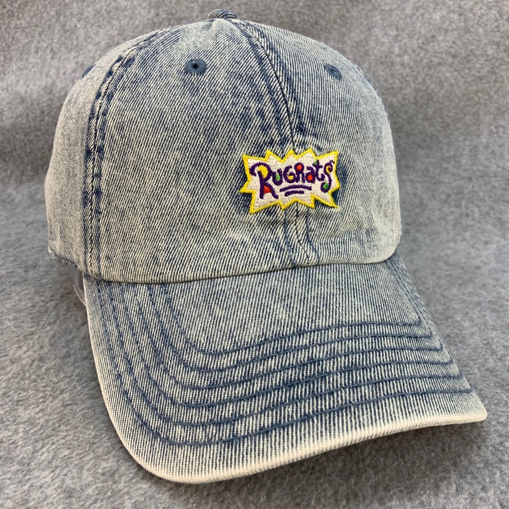 Rugrats Logo Unisex Blue Nickelodeon Baseball Cap Acid Wash Denim OSFM